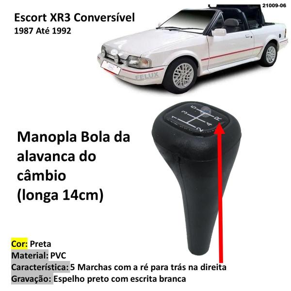 Imagem de Manopla Bola Câmbio Escort XR3 Conversivel  ré para tras