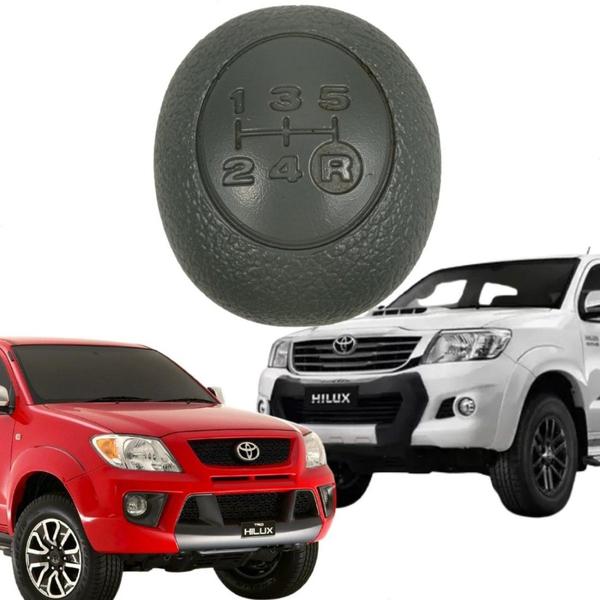 Imagem de Manopla Bola Cambio Hilux 1995 a 2011 5 Marchas Cinza