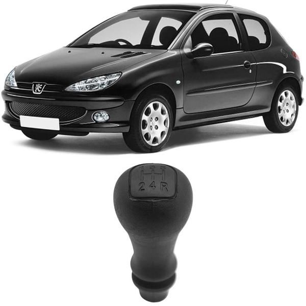 Imagem de Manopla Bola Câmbio Peugeot 206 207 SW 5 Marchas Preto