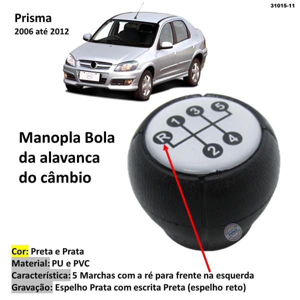 Imagem de Manopla Bola de Cambio Reta Prisma 2006-2012 Prata