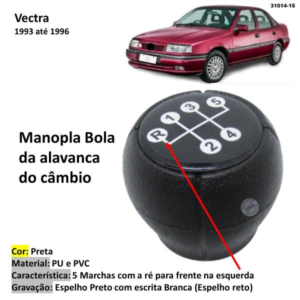 Imagem de Manopla Bola de Cambio Reta Vectra 1993-1996 Preta