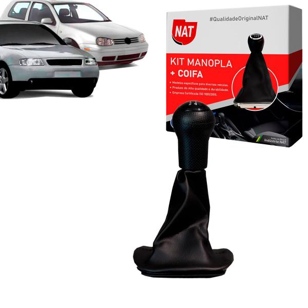 Imagem de Manopla + Coifa Vw Golf 1998 Até 2007 E Audi A3 1997 Até 2000