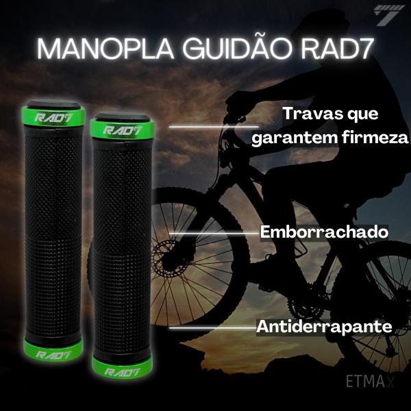 Imagem de Manopla de Bicicleta MTB Borracha Trava Alumínio Punho Bike