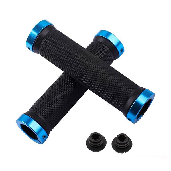 Imagem de Manopla GTS Grip MTB Borracha Preta e Azul com Trava