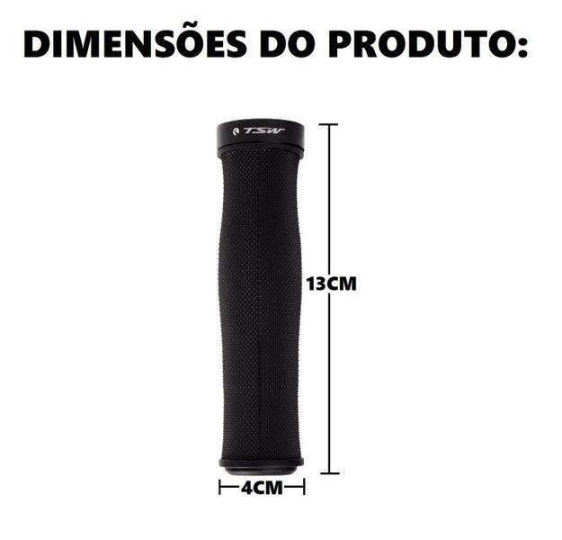 Imagem de Manoplas 130mm Mtb Com Anel Travas Alumínio Preta Tsw