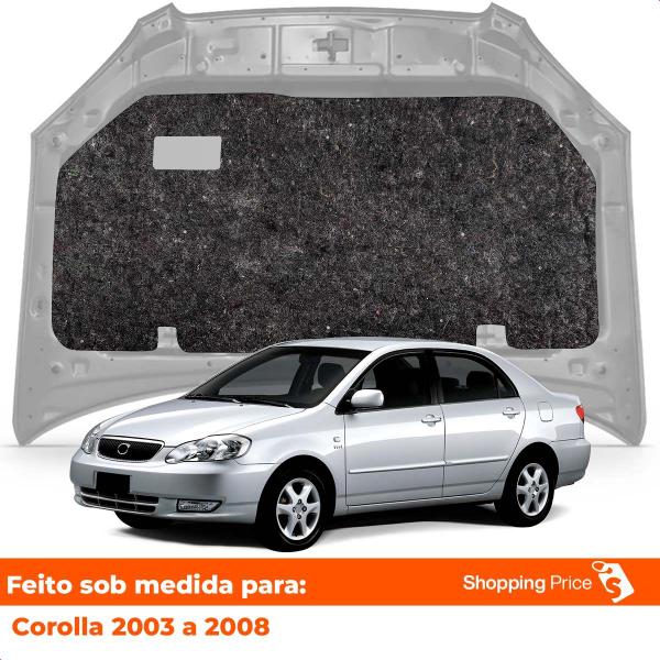 Imagem de Manta Acústica Forro de Capô Antichamas Premium Corolla 2003 a 2008 com Presilhas Grud