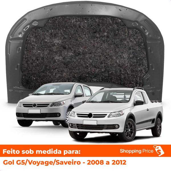 Imagem de Manta Acústica Forro de Capô Antichamas Premium Gol G5 2008 a 2012 com Presilhas Grud