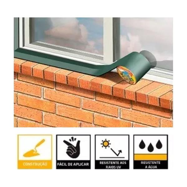 Manta Asfáltica Multiseal Alumínio 10cm X 10m Sika - 2 Rolos Imagem de Manta Asfáltica Multiseal Alumínio 10cm X 10m Sika - 2 Rolos