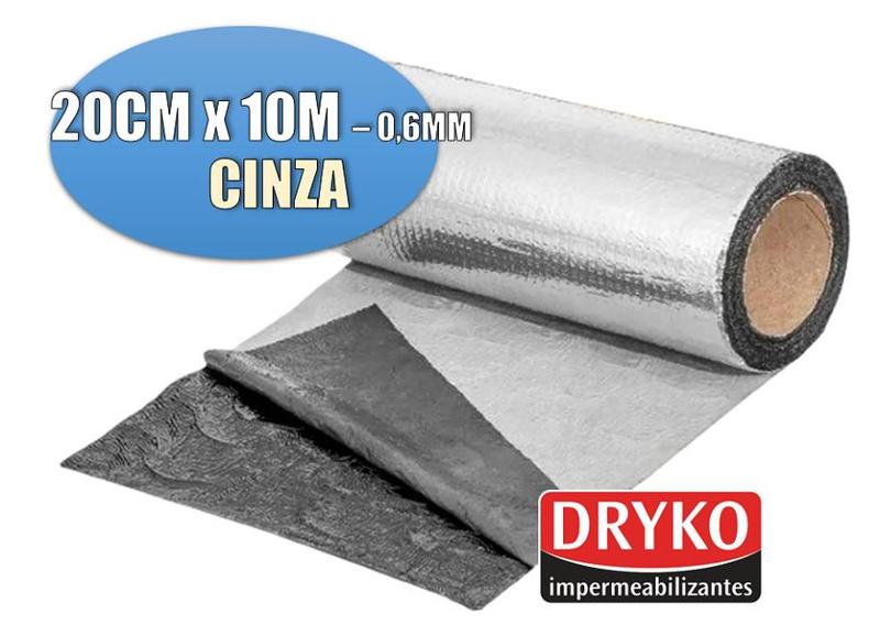 Imagem de Manta Asfaltica / Térmica Vedatudo Cinza 20cm X 10m 0,6mm Dryko