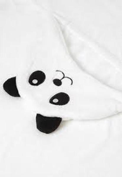 Imagem de Manta Baby com Capuz de Panda 75x100cm Branco