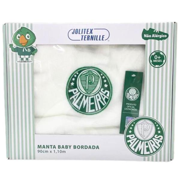 Imagem de Manta Baby Microfibra Bebe Infantil Criança Menina Menino Cama 90cm x 1,10cm Palmeiras Junior Baby