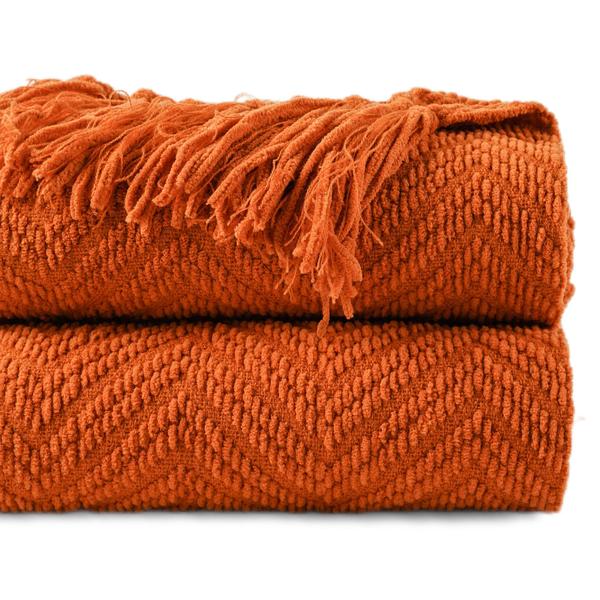 Imagem de Manta BATTILO HOME Burnt Orange Knit 150x200cm