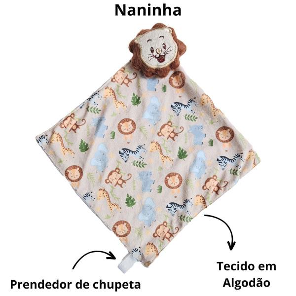 Imagem de Manta bebê com naninha com sherpa macia safari