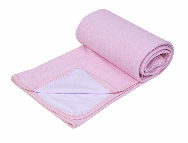 Imagem de Manta Bebê Tricot Com Forro De Malha Rosa Papi