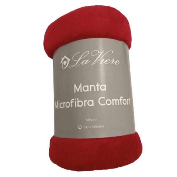 Imagem de Manta Casal Microfibra Comfort 1.80x2.20m Vermelho- La Viere