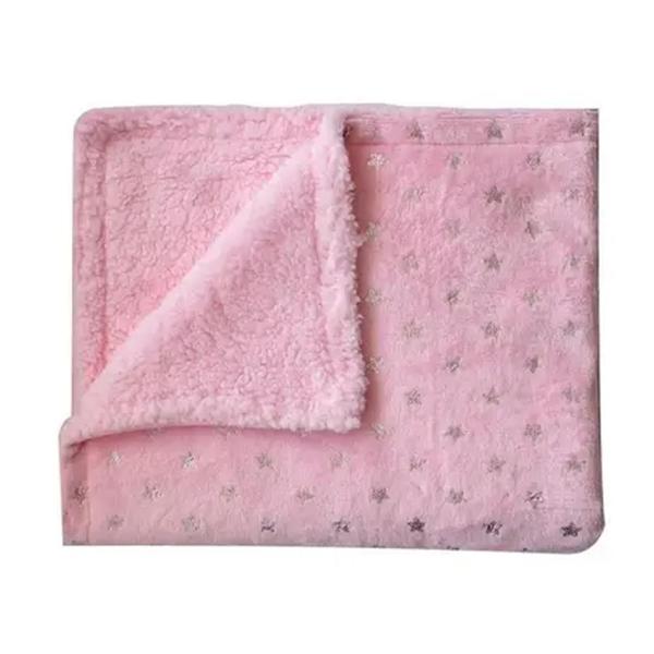 Manta Cobertor Bebê Sherpa Flanel Estrelinhas 75x100 Lã De Carneiro - Camesa Imagem de Manta Cobertor Bebê Sherpa Flanel Estrelinhas 75x100 Lã De Carneiro