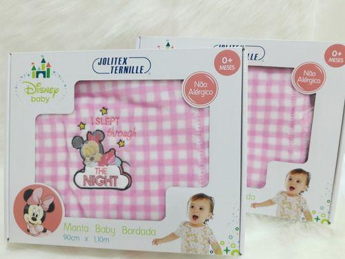 Imagem de Manta / Cobertor Bordada Jolitex Disney Bebe Minnie Dormindo