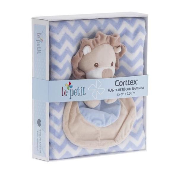 Imagem de Manta com Naninha Le Petit Leão Azul Corttex