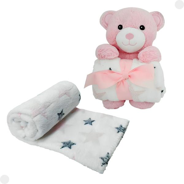 Imagem de Manta Com Pelúcia Urso Rosa DMB6742 - DMToys