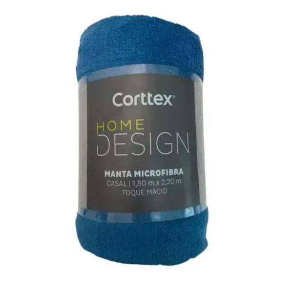 Imagem de Manta Corttex Home Design Microfibra Casal Azul Marinho Unidade 1,80 x 2,20 cm 70.007.2