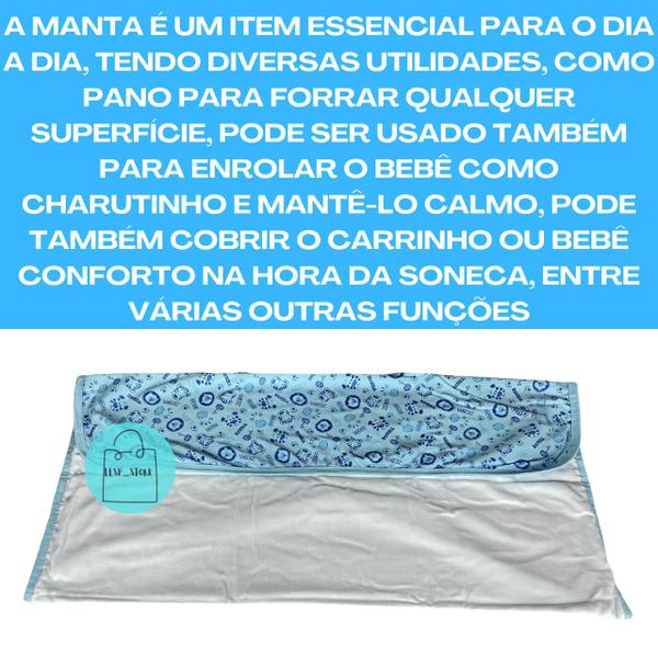 Imagem de Manta Cueiro Bebe Dupla Face Flanelado Recém Nascido 80x80cm