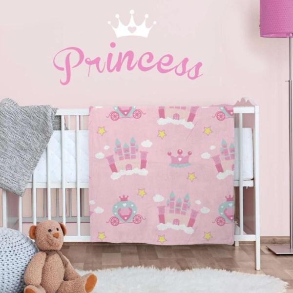 Imagem de Manta De Bebe Infantil Microfibra Confort Baby Hazime Princesa Rosa Menina Presente Maternidade Maci f