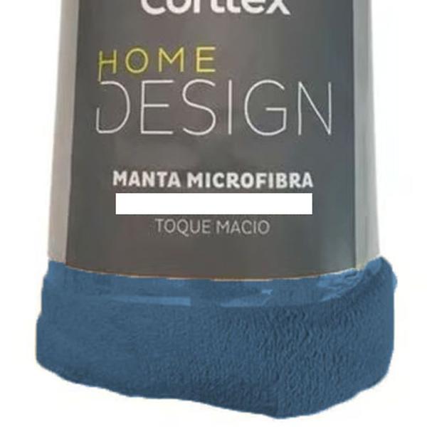 Imagem de Manta de Microfibra Casal Corttex Home Desing Azul 1,80m x 2,00m