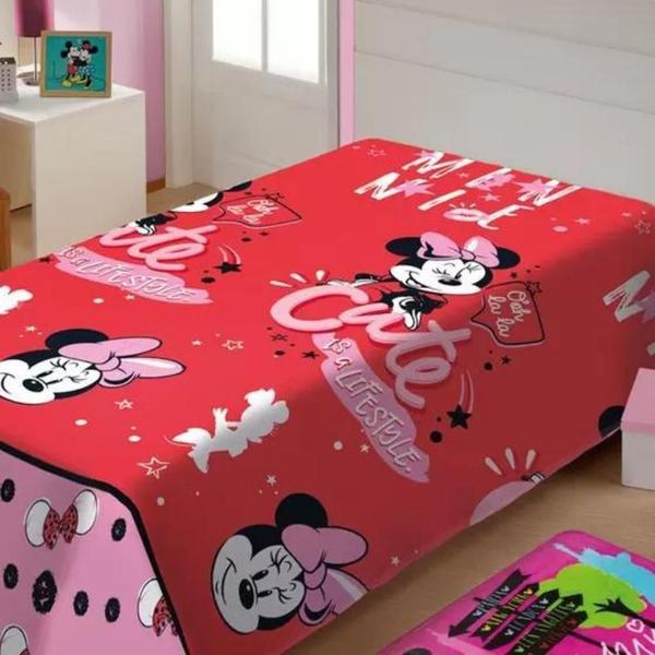 Imagem de Manta de Microfibra Fun Solteiro Infantil Minnie Mouse Jolitex