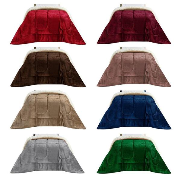 Imagem de Manta Flannel com Sherpa Cama Box Solteiro Coberdrom Everest