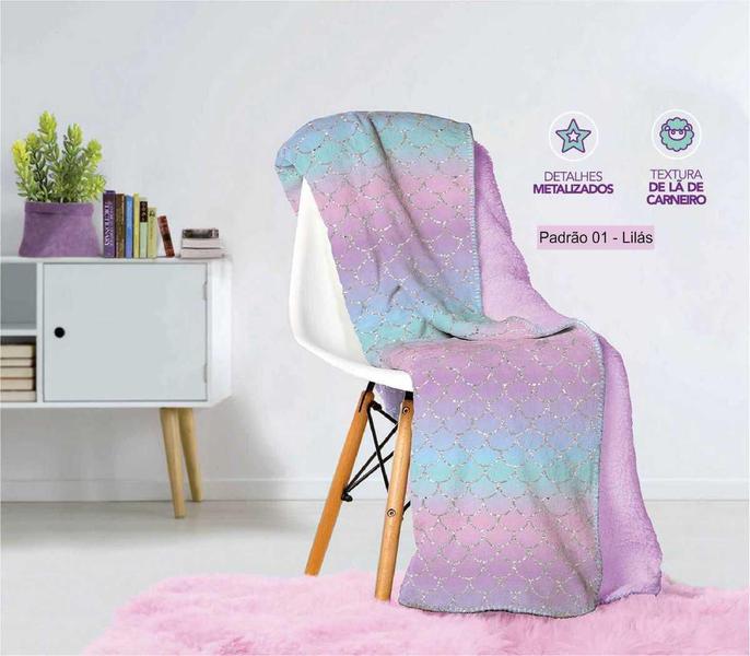 Imagem de Manta Fleece Dupla Face Solteiro Kids Glam 1,60x2,40 cm Lepper