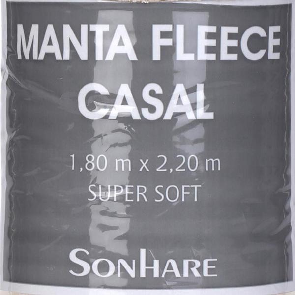 Imagem de Manta Fleece Super Soft Casal Microfibra Lisa 180x200cm 200g/m² Chocolate Sonhare Sultan