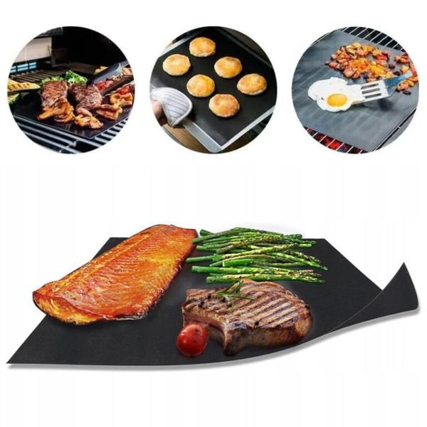 Imagem de Manta Grill Tapete Churrasqueira Grelha Teflon Antiaderente 40x33 cm