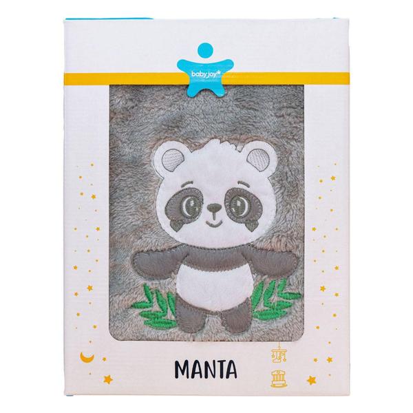 Imagem de Manta Infantil Bebê Microfibra Soft Bordada Baby Joy Modelo:Panda