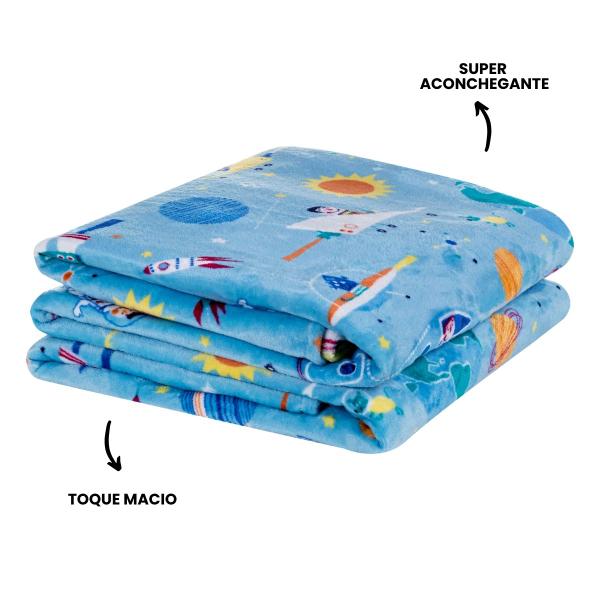 Imagem de Manta Infantil Solteiro Flannel Bouti Kids Macia 1 Astronauta