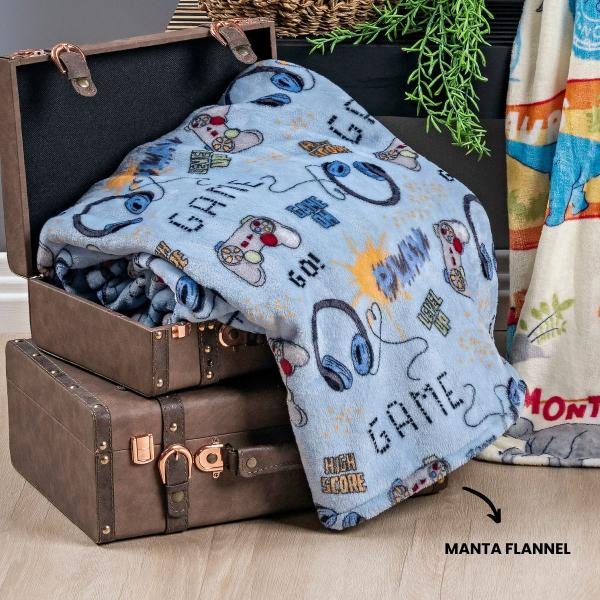 Imagem de Manta Infantil Solteiro Flannel Bouti Kids Macia 1 Game