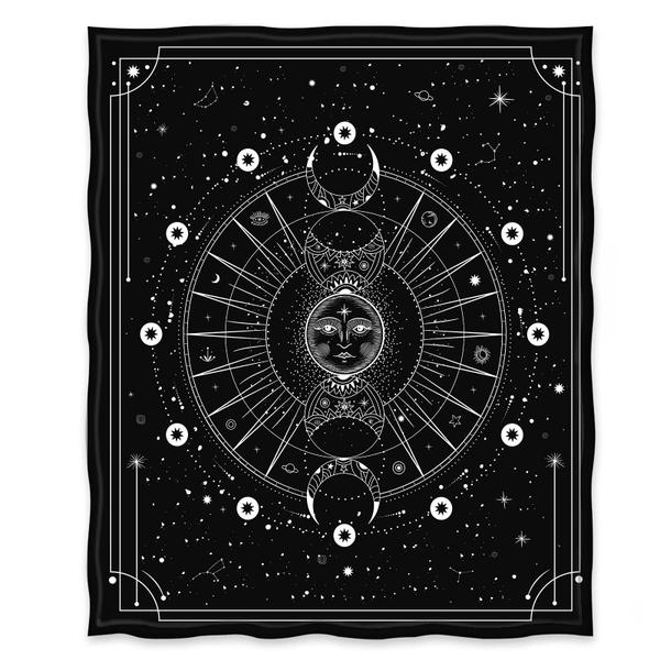 Imagem de Manta Jekeno Sun Moon Stars Space Print 100% poliéster