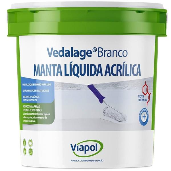 Imagem de Manta Líquida Acrílica Vedalage Branco 3,6 Litros - V0217893 - VIAPOL