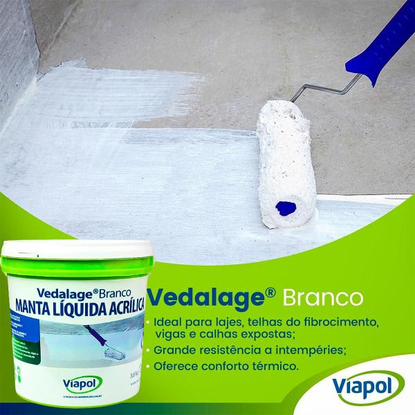 Imagem de Manta Liquida Acrílica Vedalage Branco 3,6kg - Viapol