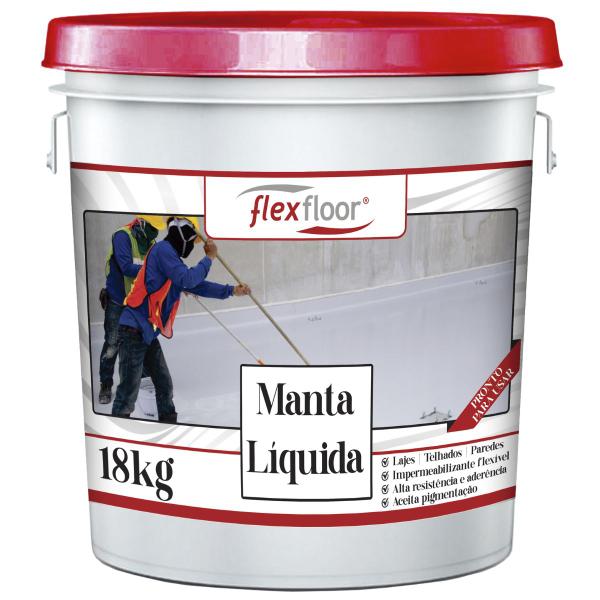 Imagem de Manta Líquida Borracha Liquida Impermeabilizante Flexfloor Branca 18kg