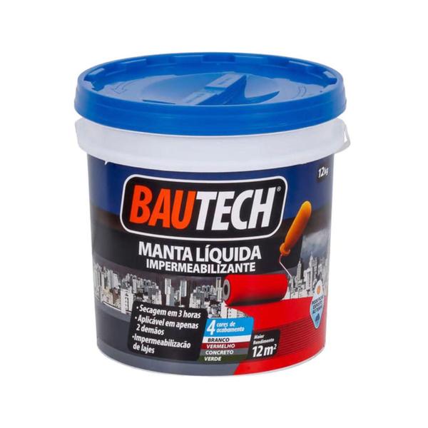 Imagem de Manta liquida branca Impermeabilizante Bautech 12kg