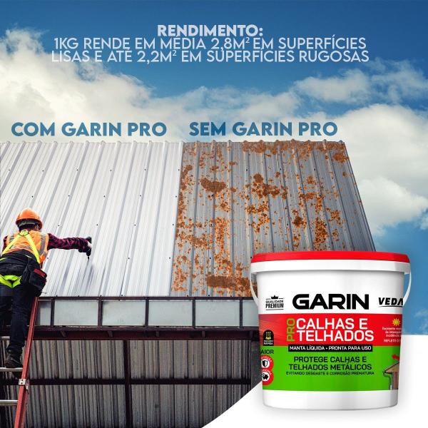 Imagem de Manta líquida Calhas e Telhados Pro metalica galvanizado premium - garin vedag 1,2