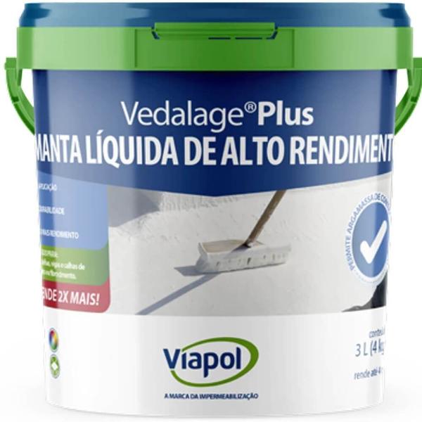 Imagem de Manta Líquida de Alto Rendimento Vedalage Plus Branco 4 Kilos - V0210909 - VIAPOL