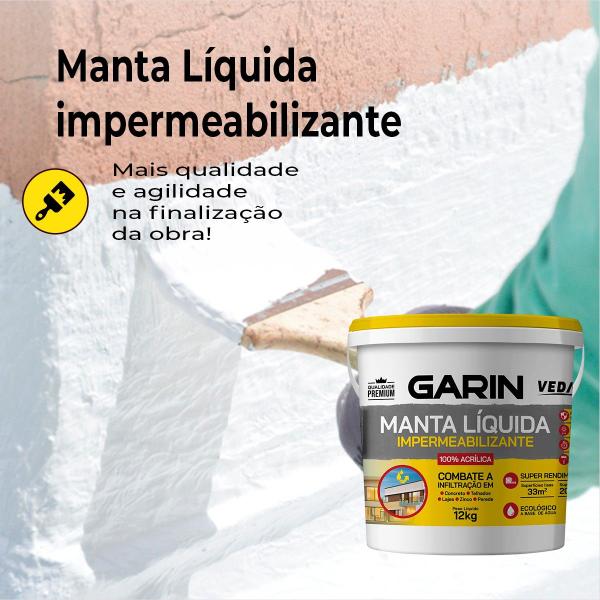 Manta Líquida Emborrachada Impermeabilizante Garin 12kg Imagem de Manta Líquida Emborrachada Impermeabilizante Garin 12kg