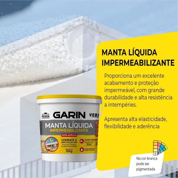 Manta Líquida Emborrachada Impermeabilizante Garin 12kg Imagem de Manta Líquida Emborrachada Impermeabilizante Garin 12kg