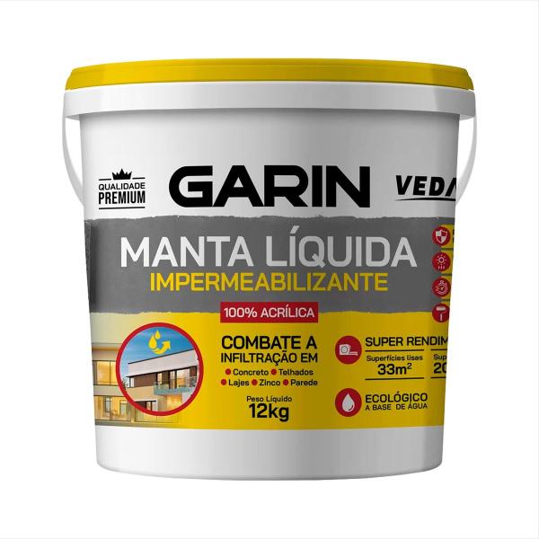 Manta Líquida Emborrachada Impermeabilizante Garin 12kg Imagem de Manta Líquida Emborrachada Impermeabilizante Garin 12kg