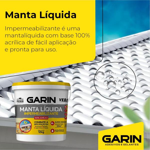 Manta Líquida Emborrachada Impermeabilizante Garin 12kg Imagem de Manta Líquida Emborrachada Impermeabilizante Garin 12kg