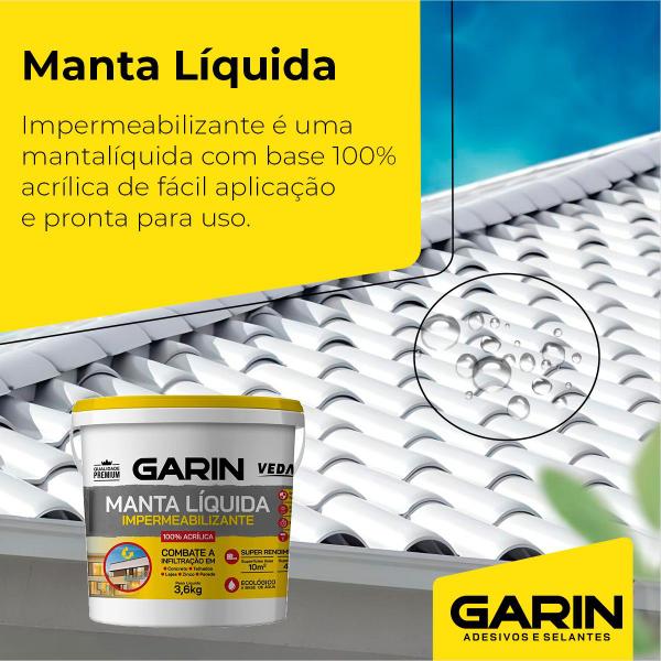 Imagem de Manta Liquida Impermeabilizante Elastico P/ Laje 3,6kg Garin