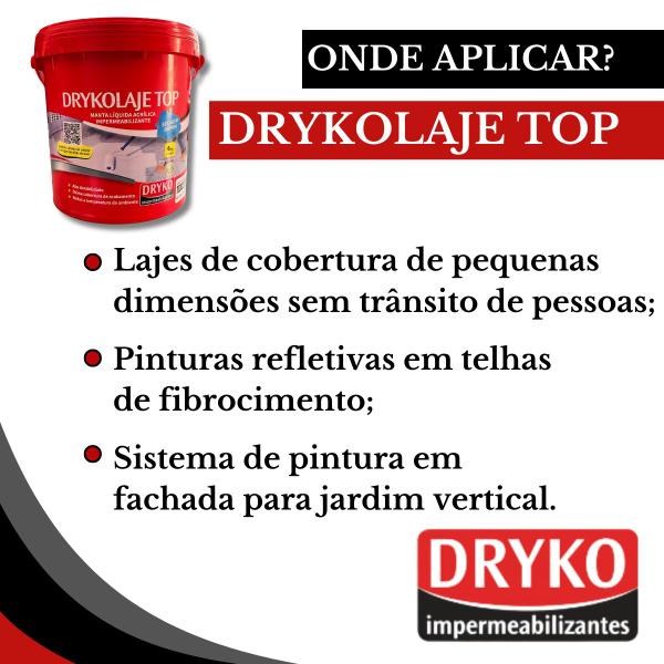 Imagem de Manta Líquida Para Laje Telhado Dryko 4kg Impermeabilizante Branco Cinza Terracota Branca EmborrachadaProteçãoUV Top