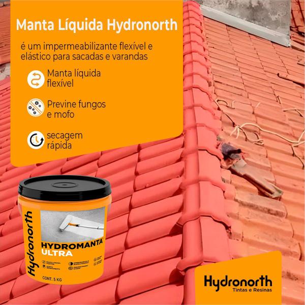 Imagem de Manta Liquida Ultra Emborrachada Flexivel Para Lajes Telhas Parede e Piscina - Balde 5kg - Hydronorth