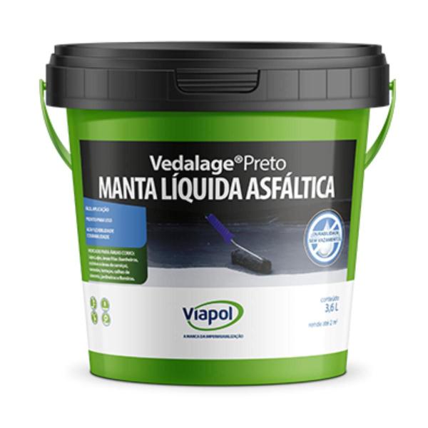 Imagem de Manta Liquida Vedalage Preto Viapol Impermeabilizante 3,6L